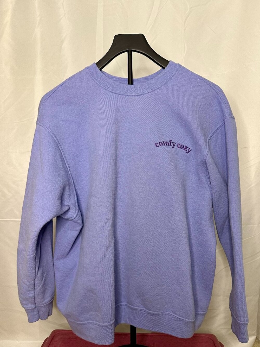 Custom Embroidered Comfy Cozy Sweatshirt Lavender XL